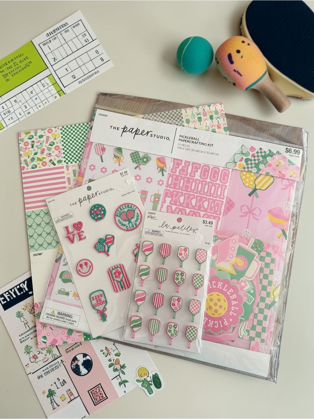 Pickleball Scrapbook Kit Bundle Stickers Paper Crafts The Paper Studio